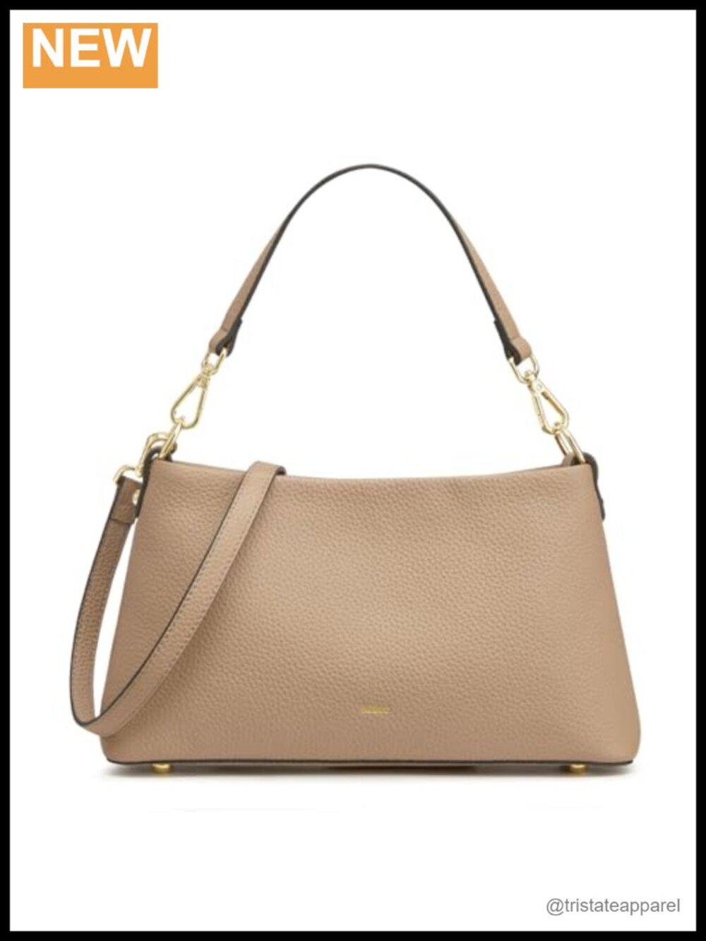 Genuine Leather Crossbody Satchel Purse with 2 Removable Straps